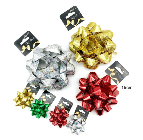 Darrahopens Sports & Fitness > Exercise, Gym & Fitness > Gymnastics bulk 24 Holographic Gift Bow 15cm Assort Cols