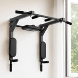 Darrahopens Sports & Fitness > Exercise, Gym & Fitness > Gymnastics Everfit Pull Up Bar Dip Station Multi Gym 150kg Home Power Station Black Red