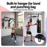 Darrahopens Sports & Fitness > Exercise, Gym & Fitness > Gymnastics Everfit Pull Up Bar Dip Station Multi Gym 150kg Home Power Station Black Red