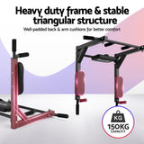 Darrahopens Sports & Fitness > Exercise, Gym & Fitness > Gymnastics Everfit Pull Up Bar Dip Station Multi Gym 150kg Home Power Station Black Red