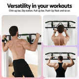 Darrahopens Sports & Fitness > Exercise, Gym & Fitness > Gymnastics Multi-Grip Pull Up Bar Doorway Chin Up Horizontal Bar Home Gym Workout 101cm Length