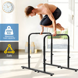 Darrahopens Sports & Fitness > Exercise, Gym & Fitness > Gymnastics Set of 2 Functional Fitness Dip Stands Station Height Adjustable Dip Bars Portable Parallettes Calisthenics Equipment Safety for Home Gym Strength Training