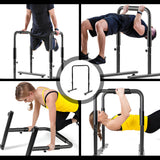 Darrahopens Sports & Fitness > Exercise, Gym & Fitness > Gymnastics Set of 2 Functional Fitness Dip Stands Station Height Adjustable Dip Bars Portable Parallettes Calisthenics Equipment Safety for Home Gym Strength Training