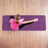 Darrahopens Sports & Fitness > Exercise, Gym & Fitness > Gymnastics TPE Yoga Mat Exercise Fitness Sport Non Slip Workout Mat with Body Alignment Lines