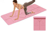 TPE Yoga Mat Exercise Fitness Sport Non Slip Workout Mat with Body Alignment Lines