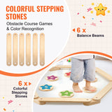 Darrahopens Sports & Fitness > Exercise, Gym & Fitness > Gymnastics VEVOR Kids Balance Beam Stepping Stones Gymnastics Children Balance Board 6 PCS