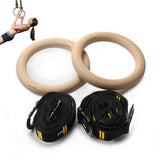 Darrahopens Sports & Fitness > Exercise, Gym & Fitness > Gymnastics Wooden Gymnastic Rings Set Adjustable Fitness Rings for Home Workouts