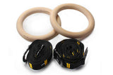 Darrahopens Sports & Fitness > Exercise, Gym & Fitness > Gymnastics Wooden Gymnastic Rings Set Adjustable Fitness Rings for Home Workouts