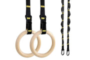 Darrahopens Sports & Fitness > Exercise, Gym & Fitness > Gymnastics Wooden Gymnastic Rings Set Adjustable Fitness Rings for Home Workouts