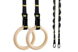Darrahopens Sports & Fitness > Exercise, Gym & Fitness > Gymnastics Wooden Gymnastic Rings Set Adjustable Fitness Rings for Home Workouts