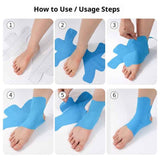 Darrahopens Sports & Fitness > Exercise, Gym & Fitness > Medical Tape & Bandages Kinesiology Tape for Ankle, 12 Count Ankle Tape Precut, Original Cotton Waterproof & Breathable, Enhance Elastic Kinesiology Athletic Tape for Ankle Support and Muscle to More Sports
