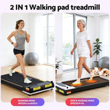 Darrahopens Sports & Fitness > Exercise, Gym & Fitness > Treadmills Everfit 2 Side Walking Pad Treadmill with Massage Function Fitness 380mm Black