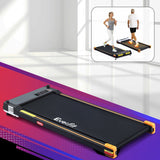 Darrahopens Sports & Fitness > Exercise, Gym & Fitness > Treadmills Everfit 2 Side Walking Pad Treadmill with Massage Function Fitness 380mm Black