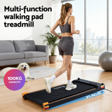 Darrahopens Sports & Fitness > Exercise, Gym & Fitness > Treadmills Everfit 2 Side Walking Pad Treadmill with Massage Function Fitness 380mm Black