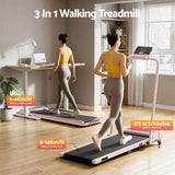Darrahopens Sports & Fitness > Exercise, Gym & Fitness > Treadmills Everfit 3 in 1 Walking Pad Treadmill 12% Incline Foldable Under Desk Treadmills for Home Gym With 40cm Wide Belt Pink In Australia - Darrahopens