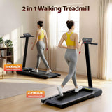 Darrahopens Sports & Fitness > Exercise, Gym & Fitness > Treadmills Everfit Walking Pad Treadmill 2 in 1 Foldable for Home Gym 40cm Wide Belt 12 Programs with App