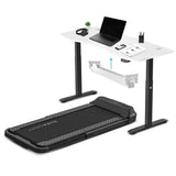 Lifespan Fitness V-FOLD Treadmill with ErgoDesk Automatic Standing Desk 1500mm in White/Black with Cable Management In Australia - Darrahopens