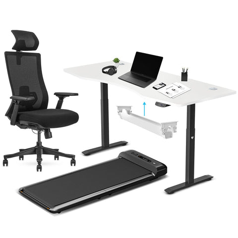 Darrahopens Sports & Fitness > Exercise, Gym & Fitness > Treadmills Lifespan Fitness WalkingPad M2 + ErgoDesk 1800mm White + Cable Management + DM9 Chair