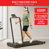 Darrahopens Sports & Fitness > Exercise, Gym & Fitness > Treadmills Powertrain K500 Walking Pad Treadmill 2 in 1 Foldable Walking & Running Machine w/2.5HP Motor Dual LED Displays 2 Level