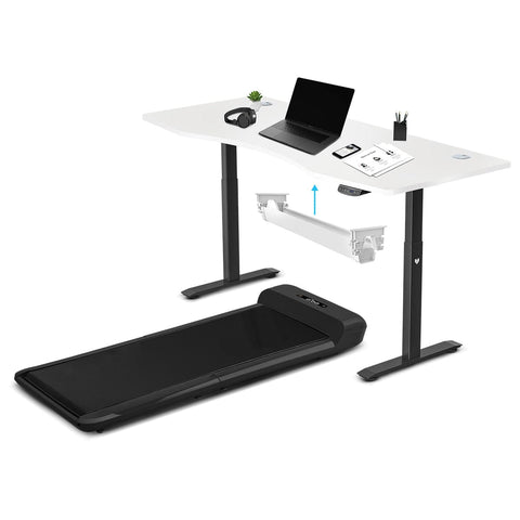 Darrahopens Sports & Fitness > Exercise, Gym & Fitness > Treadmills WalkingPad C2 Treadmill + ErgoDesk Automatic Standing Desk 1800mm in White/Black + Cable Management Tray