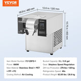 Darrahopens Sports & Fitness > Exercise, Gym & Fitness > Vibration Exercise Machines VEVOR Commercial Snowflake Ice Machine, 276LBS/24H Snowflake Ice Maker, Stainless Steel Ice Shaver Machine, Electric Snow Cone Maker, Air Cooling System for Rapid Heat Dissipation, for Bakery, Cafe
