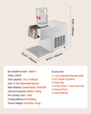 Darrahopens Sports & Fitness > Exercise, Gym & Fitness > Vibration Exercise Machines VEVOR Snowflake Ice Machine, 40KG/24H Snowflake Ice Maker, Ice-Shaver Machine with Stainless Steel Blade, Electric Snow Cone Maker with 1.8L Tank, 90S Fast Pre-Cooling, for Home & Small Gatherings