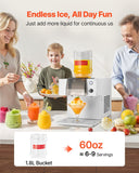 Darrahopens Sports & Fitness > Exercise, Gym & Fitness > Vibration Exercise Machines VEVOR Snowflake Ice Machine, 40KG/24H Snowflake Ice Maker, Ice-Shaver Machine with Stainless Steel Blade, Electric Snow Cone Maker with 1.8L Tank, 90S Fast Pre-Cooling, for Home & Small Gatherings