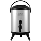 Darrahopens Sports & Fitness > Exercise, Gym & Fitness > Vibration Exercise Machines VEVOR Stainless Steel Insulated Beverage Dispenser, 6 Liter, Thermal Hot and Cold Drink Server Dispenser with Spigot Handle, Food-grade for Hot Tea Coffee Water Restaurant Drink Shop