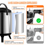 Darrahopens Sports & Fitness > Exercise, Gym & Fitness > Vibration Exercise Machines VEVOR Stainless Steel Insulated Beverage Dispenser, 6 Liter, Thermal Hot and Cold Drink Server Dispenser with Spigot Handle, Food-grade for Hot Tea Coffee Water Restaurant Drink Shop