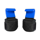 2pcs Weight Lifting Hook Hand Grip Support Wrist Straps Powerlifting Grips Gym Gloves(Blue)