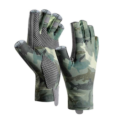 Darrahopens Sports & Fitness > Exercise, Gym & Fitness > Weightlifting Gloves & Hand Supports Fishing Gloves Gloves UV Protection Fingerless Gloves Men Women for Outdoor, Kayaking, Rowing, Paddling, Canoeing, Hunting（green）