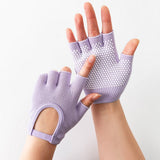 Darrahopens Sports & Fitness > Exercise, Gym & Fitness > Weightlifting Gloves & Hand Supports Gloves - Sports Gloves - Yoga Gloves - Fingerless Gloves - Non-slip Gloves - Unisex - Suitable for Gym and Home Workouts (Purple)