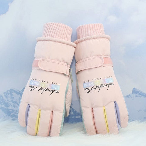 Darrahopens Sports & Fitness > Exercise, Gym & Fitness > Weightlifting Gloves & Hand Supports Pink Women's Warm Winter Ski Gloves - Waterproof & Windproof Touchscreen Gloves for Snow Sports