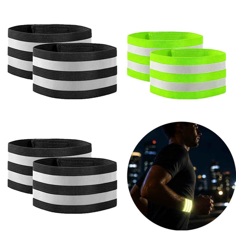 Darrahopens Sports & Fitness > Exercise, Gym & Fitness > Weightlifting Gloves & Hand Supports Reflective Wristbands 6 Pack Elastic Straps - High Visibility Bands for Cycling Running