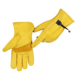 Darrahopens Sports & Fitness > Exercise, Gym & Fitness > Weightlifting Gloves & Hand Supports Size M Golden Yellow Top-Grain Cowhide Protective Work Gloves, Durable Wear-Resistant Labor Safety Solution for Local Industrial Professionals