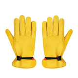 Darrahopens Sports & Fitness > Exercise, Gym & Fitness > Weightlifting Gloves & Hand Supports Size XXL Golden Yellow Top-Grain Cowhide Protective Work Gloves, Durable Wear-Resistant Labor Safety Solution for Local Industrial Professionals