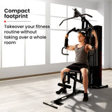 Darrahopens Sports & Fitness > Exercise, Gym & Fitness > Weightlifting Machines & Racks PROFLEX Multi-Station Compact Home Gym Set, 150lbs Weight Plates- M8000