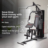 Darrahopens Sports & Fitness > Exercise, Gym & Fitness > Weightlifting Machines & Racks PROFLEX Multi-Station Compact Home Gym Set, 150lbs Weight Plates- M8000