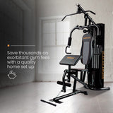 Darrahopens Sports & Fitness > Exercise, Gym & Fitness > Weightlifting Machines & Racks PROFLEX Multi-Station Home Gym Set with 98lbs Weight Plates- M8000