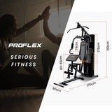 Darrahopens Sports & Fitness > Exercise, Gym & Fitness > Weightlifting Machines & Racks PROFLEX Multi-Station Home Gym Set with 98lbs Weight Plates- M8000