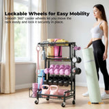 Darrahopens Sports & Fitness > Exercise, Gym & Fitness > Weightlifting Machines & Racks Social Hike Gym Equipment Storage Rack on Wheels - Dumbbells Weights Organiser