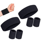 Darrahopens Sports & Fitness > Exercise, Gym & Fitness > Yoga & Pilates 2 Pack Sweatbands Sports Headband for Tennis Badminton Yoga - Black
