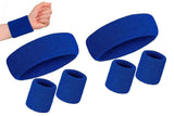 2 Pack Sweatbands Sports Headband for Tennis Badminton Yoga - Dark Blue