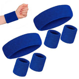 Darrahopens Sports & Fitness > Exercise, Gym & Fitness > Yoga & Pilates 2 Pack Sweatbands Sports Headband for Tennis Badminton Yoga - Dark Blue