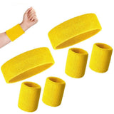 Darrahopens Sports & Fitness > Exercise, Gym & Fitness > Yoga & Pilates 2 Pack Sweatbands Sports Headband for Tennis Badminton Yoga - Yellow