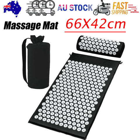 Darrahopens Sports & Fitness > Exercise, Gym & Fitness > Yoga & Pilates Black Massage Acupressure Mat Yoga Sit Lying Mats Pain Stress Soreness Relax AU NEW