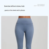 Darrahopens Sports & Fitness > Exercise, Gym & Fitness > Yoga & Pilates Blue XL Size Women's High Waist 3/4 Yoga Leggings - Peach Hip Lift Design, Breathable Stretch Fabric for Gym Running and Daily Wear