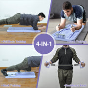 Darrahopens Sports & Fitness > Exercise, Gym & Fitness > Yoga & Pilates Foldable Pilates Board Reformer 4 in 1 Multifunctional Core Exercise Set Ab Trainer with Timer and Phone Stand for Indoor Outdoor Full Body Fitness Home
