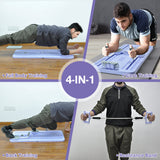 Darrahopens Sports & Fitness > Exercise, Gym & Fitness > Yoga & Pilates Foldable Pilates Board Reformer 4 in 1 Multifunctional Core Exercise Set Ab Trainer with Timer and Phone Stand for Indoor Outdoor Full Body Fitness Home