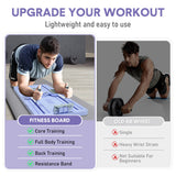 Darrahopens Sports & Fitness > Exercise, Gym & Fitness > Yoga & Pilates Foldable Pilates Board Reformer 4 in 1 Multifunctional Core Exercise Set Ab Trainer with Timer and Phone Stand for Indoor Outdoor Full Body Fitness Home